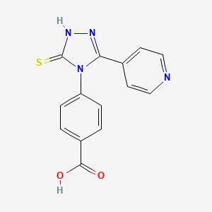 molecular formula C14H10N4O2S B5794990 4-[3-mercapto-5-(4-pyridinyl)-4H-1,2,4-triazol-4-yl]benzoic acid 