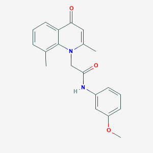 molecular formula C20H20N2O3 B5794993 2-(2,8-dimethyl-4-oxo-1(4H)-quinolinyl)-N-(3-methoxyphenyl)acetamide 