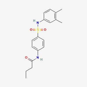 molecular formula C18H22N2O3S B5795017 N-(4-{[(3,4-dimethylphenyl)amino]sulfonyl}phenyl)butanamide 