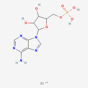 molecular formula C10H14N5O7PZn+2 B579503 Pubchem_54599567 CAS No. 18839-83-3