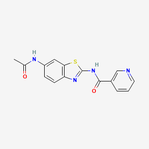 molecular formula C15H12N4O2S B5795033 N-[6-(acetylamino)-1,3-benzothiazol-2-yl]nicotinamide 