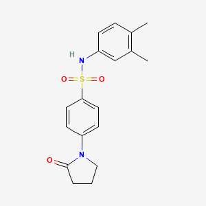 molecular formula C18H20N2O3S B5795084 N-(3,4-dimethylphenyl)-4-(2-oxo-1-pyrrolidinyl)benzenesulfonamide 