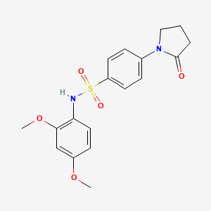 molecular formula C18H20N2O5S B5795085 N-(2,4-dimethoxyphenyl)-4-(2-oxo-1-pyrrolidinyl)benzenesulfonamide 