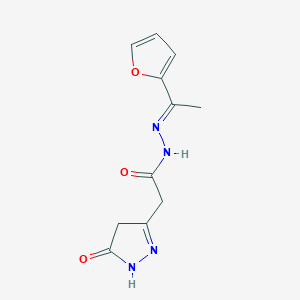 molecular formula C11H12N4O3 B5795096 N'-[1-(2-furyl)ethylidene]-2-(5-oxo-4,5-dihydro-1H-pyrazol-3-yl)acetohydrazide 