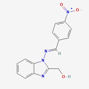 molecular formula C15H12N4O3 B5795104 {1-[(4-nitrobenzylidene)amino]-1H-benzimidazol-2-yl}methanol 
