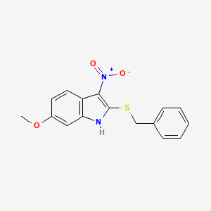 molecular formula C16H14N2O3S B5795112 2-(benzylthio)-6-methoxy-3-nitro-1H-indole 