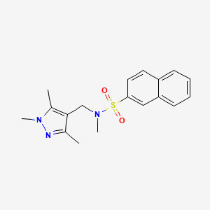 molecular formula C18H21N3O2S B5795137 N-methyl-N-[(1,3,5-trimethyl-1H-pyrazol-4-yl)methyl]-2-naphthalenesulfonamide 