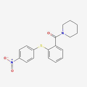 molecular formula C18H18N2O3S B5795168 1-{2-[(4-nitrophenyl)thio]benzoyl}piperidine 