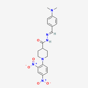 molecular formula C21H24N6O5 B5795183 N'-[4-(dimethylamino)benzylidene]-1-(2,4-dinitrophenyl)piperidine-4-carbohydrazide 