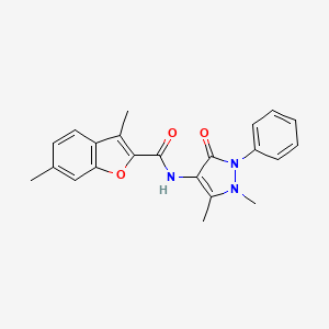 molecular formula C22H21N3O3 B5795224 N-(1,5-dimethyl-3-oxo-2-phenyl-2,3-dihydro-1H-pyrazol-4-yl)-3,6-dimethyl-1-benzofuran-2-carboxamide 