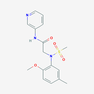 molecular formula C16H19N3O4S B5795251 N~2~-(2-methoxy-5-methylphenyl)-N~2~-(methylsulfonyl)-N~1~-3-pyridinylglycinamide 