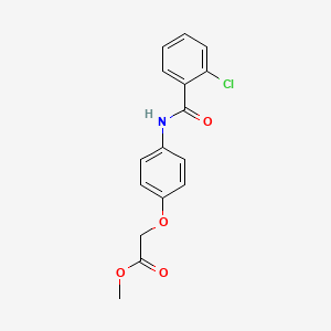 molecular formula C16H14ClNO4 B5795256 methyl {4-[(2-chlorobenzoyl)amino]phenoxy}acetate 
