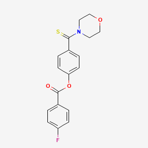 molecular formula C18H16FNO3S B5795261 4-(4-morpholinylcarbonothioyl)phenyl 4-fluorobenzoate 
