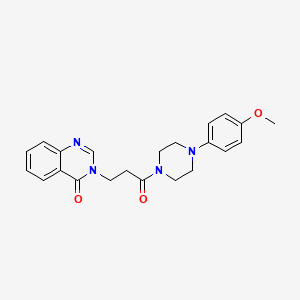 molecular formula C22H24N4O3 B5795278 3-{3-[4-(4-methoxyphenyl)-1-piperazinyl]-3-oxopropyl}-4(3H)-quinazolinone 