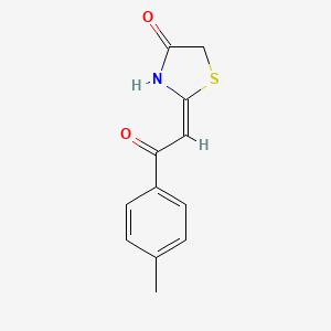 molecular formula C12H11NO2S B5795280 2-[2-(4-methylphenyl)-2-oxoethylidene]-1,3-thiazolidin-4-one 