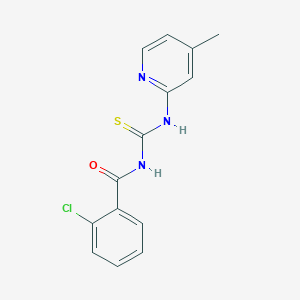 molecular formula C14H12ClN3OS B5795281 2-chloro-N-{[(4-methyl-2-pyridinyl)amino]carbonothioyl}benzamide 