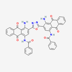 molecular formula C44H26N6O7 B579529 N,N'-(1,3,4-Oxadiazole-2,5-diylbis(4-amino-9,10-dihydro-9,10-dioxoanthracene-3,1-diyl))bis(benzamide) CAS No. 15935-52-1