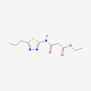 molecular formula C10H15N3O3S B5795297 ethyl 3-oxo-3-[(5-propyl-1,3,4-thiadiazol-2-yl)amino]propanoate 
