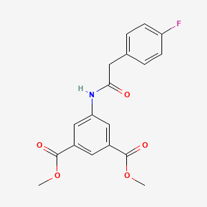 molecular formula C18H16FNO5 B5795316 dimethyl 5-{[(4-fluorophenyl)acetyl]amino}isophthalate 