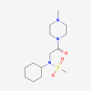 molecular formula C14H27N3O3S B5795318 N-cyclohexyl-N-[2-(4-methyl-1-piperazinyl)-2-oxoethyl]methanesulfonamide 