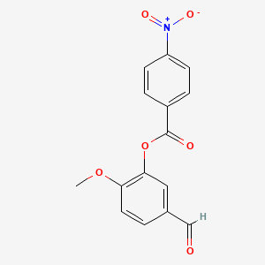 molecular formula C15H11NO6 B5795340 5-formyl-2-methoxyphenyl 4-nitrobenzoate 