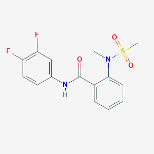 molecular formula C15H14F2N2O3S B5795346 N-(3,4-difluorophenyl)-2-[methyl(methylsulfonyl)amino]benzamide 
