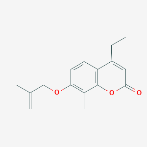 molecular formula C16H18O3 B5795353 4-ethyl-8-methyl-7-[(2-methyl-2-propen-1-yl)oxy]-2H-chromen-2-one 