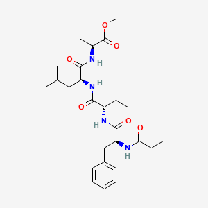 molecular formula C27H42N4O6 B579536 3-Phenyl-N-propionyl-L-Ala-L-Val-L-Leu-L-Ala-OMe CAS No. 19526-15-9