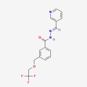 molecular formula C16H14F3N3O2 B5795380 N'-(3-pyridinylmethylene)-3-[(2,2,2-trifluoroethoxy)methyl]benzohydrazide 