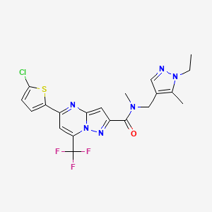 molecular formula C20H18ClF3N6OS B5795389 5-(5-chloro-2-thienyl)-N-[(1-ethyl-5-methyl-1H-pyrazol-4-yl)methyl]-N-methyl-7-(trifluoromethyl)pyrazolo[1,5-a]pyrimidine-2-carboxamide 