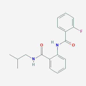 molecular formula C18H19FN2O2 B5795407 2-fluoro-N-{2-[(isobutylamino)carbonyl]phenyl}benzamide 
