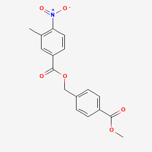 molecular formula C17H15NO6 B5795417 4-(methoxycarbonyl)benzyl 3-methyl-4-nitrobenzoate 