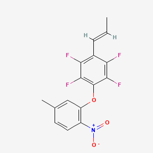 molecular formula C16H11F4NO3 B5795422 1,2,4,5-tetrafluoro-3-(5-methyl-2-nitrophenoxy)-6-(1-propen-1-yl)benzene 