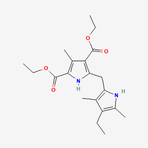 molecular formula C20H28N2O4 B579543 5-[(4-Ethyl-3,5-dimethyl-1H-pyrrol-2-yl)methyl]-3-methyl-1H-pyrrole-2,4-dicarboxylic acid diethyl ester CAS No. 15845-55-3