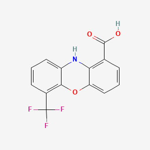molecular formula C14H8F3NO3 B579545 6-(Trifluoromethyl)-10H-phenoxazine-1-carboxylic acid CAS No. 19180-49-5