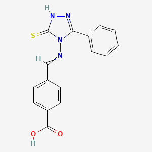 molecular formula C16H12N4O2S B5795458 4-{[(3-mercapto-5-phenyl-4H-1,2,4-triazol-4-yl)imino]methyl}benzoic acid 