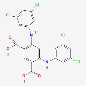 molecular formula C20H12Cl4N2O4 B579546 4,6-Bis(3,5-dichloroanilino)benzene-1,3-dicarboxylic acid CAS No. 15926-91-7