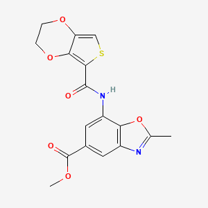 molecular formula C17H14N2O6S B5795579 methyl 7-[(2,3-dihydrothieno[3,4-b][1,4]dioxin-5-ylcarbonyl)amino]-2-methyl-1,3-benzoxazole-5-carboxylate 