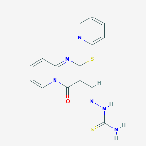 molecular formula C15H12N6OS2 B5795586 4-oxo-2-(2-pyridinylthio)-4H-pyrido[1,2-a]pyrimidine-3-carbaldehyde thiosemicarbazone 