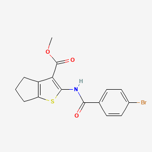 molecular formula C16H14BrNO3S B5795615 methyl 2-[(4-bromobenzoyl)amino]-5,6-dihydro-4H-cyclopenta[b]thiophene-3-carboxylate 