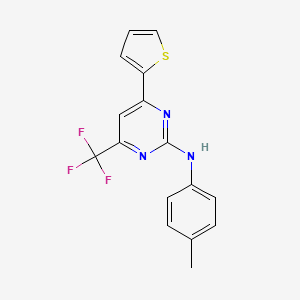 molecular formula C16H12F3N3S B5795627 N-(4-methylphenyl)-4-(2-thienyl)-6-(trifluoromethyl)-2-pyrimidinamine 