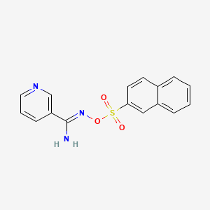 molecular formula C16H13N3O3S B5795642 N'-[(2-naphthylsulfonyl)oxy]-3-pyridinecarboximidamide 
