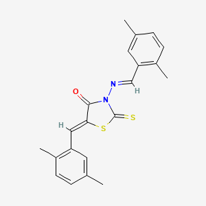 molecular formula C21H20N2OS2 B5795672 5-(2,5-dimethylbenzylidene)-3-[(2,5-dimethylbenzylidene)amino]-2-thioxo-1,3-thiazolidin-4-one 