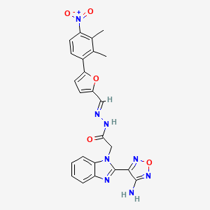 molecular formula C24H20N8O5 B5795713 2-[2-(4-amino-1,2,5-oxadiazol-3-yl)-1H-benzimidazol-1-yl]-N'-{[5-(2,3-dimethyl-4-nitrophenyl)-2-furyl]methylene}acetohydrazide 