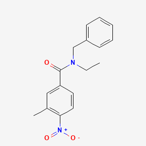 molecular formula C17H18N2O3 B5795730 N-benzyl-N-ethyl-3-methyl-4-nitrobenzamide 