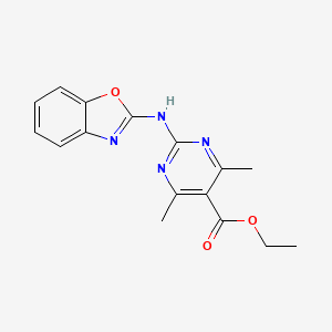molecular formula C16H16N4O3 B5795741 ethyl 2-(1,3-benzoxazol-2-ylamino)-4,6-dimethyl-5-pyrimidinecarboxylate 