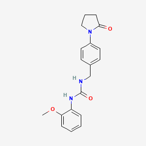 molecular formula C19H21N3O3 B5795745 N-(2-methoxyphenyl)-N'-[4-(2-oxo-1-pyrrolidinyl)benzyl]urea 