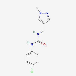 molecular formula C12H13ClN4O B5795763 N-(4-chlorophenyl)-N'-[(1-methyl-1H-pyrazol-4-yl)methyl]urea 