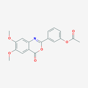 molecular formula C18H15NO6 B5795796 3-(6,7-dimethoxy-4-oxo-4H-3,1-benzoxazin-2-yl)phenyl acetate 