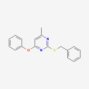 molecular formula C18H16N2OS B5795813 2-(benzylthio)-4-methyl-6-phenoxypyrimidine 